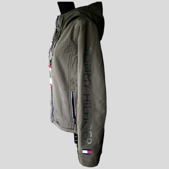 NWT TOMMY HILFIGER (MED) Olive Insulated Plush Lined Winter Jacket - Picture 2 of 11